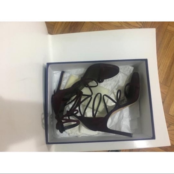 Stuart Weizmann in Bordeaux the color of the season suede sandals NWT - Picture 2 of 5